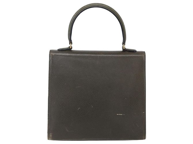 Céline Borsa a Mano CELINE in Pelle Khaki Oro Auth 151041 D'oro Cachi - vista 2