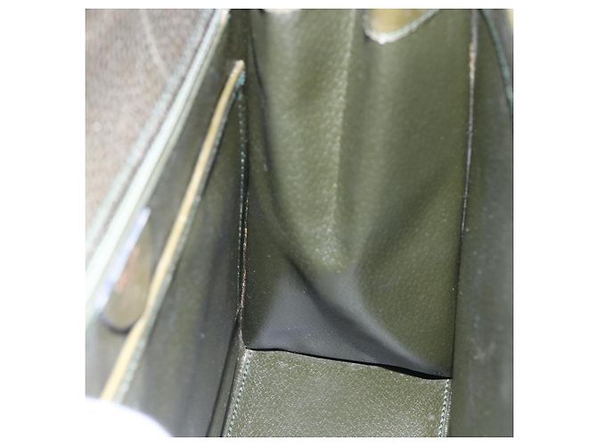 Céline Borsa a Mano CELINE in Pelle Khaki Oro Auth 151041 D'oro Cachi - vista 20