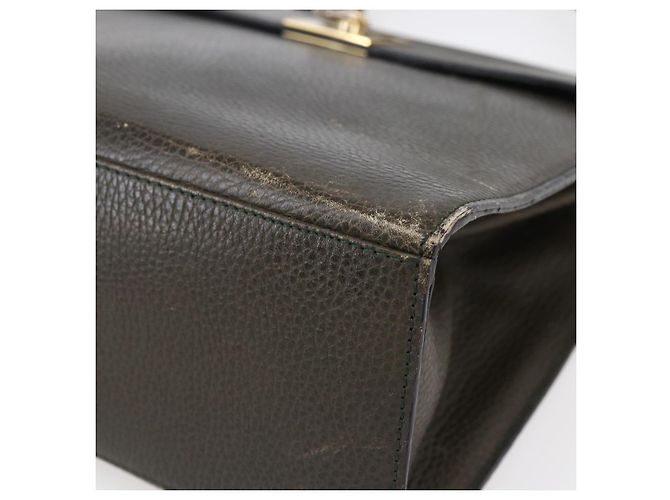 Céline Borsa a Mano CELINE in Pelle Khaki Oro Auth 151041 D'oro Cachi - vista 9
