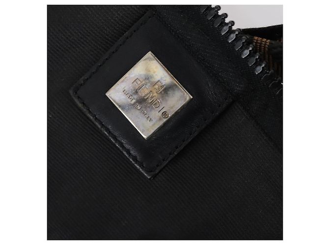 FENDI Tote Bag aus schwarzem Nylon mit Silber authentisch ep11611 - Ansicht 17