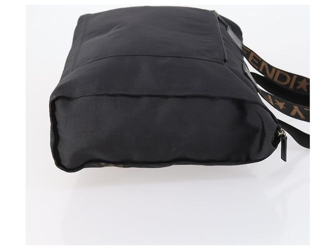 FENDI Tote Bag aus schwarzem Nylon mit Silber authentisch ep11611 - Ansicht 3
