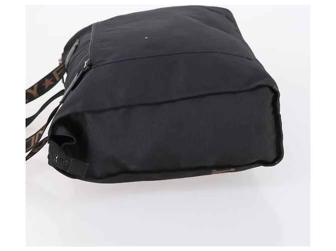 FENDI Tote Bag aus schwarzem Nylon mit Silber authentisch ep11611 - Ansicht 4
