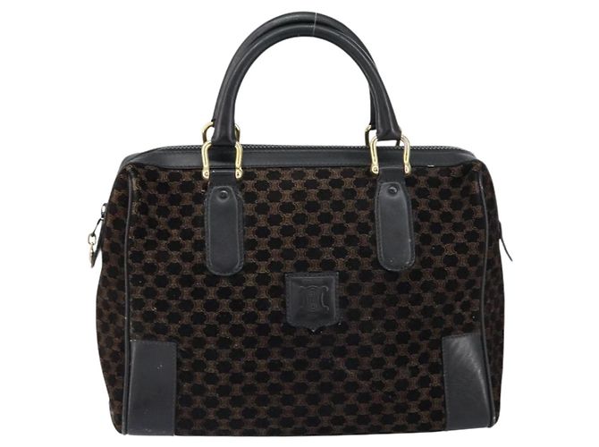 Céline Borsa a mano in tela Macadam CELINE in suede nero e oro Auth ep11623 D'oro - vista 13