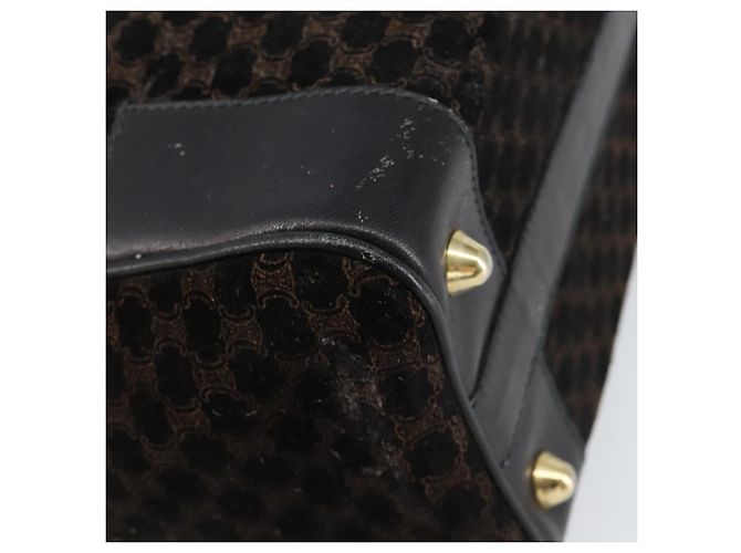 Céline Borsa a mano in tela Macadam CELINE in suede nero e oro Auth ep11623 D'oro - vista 14