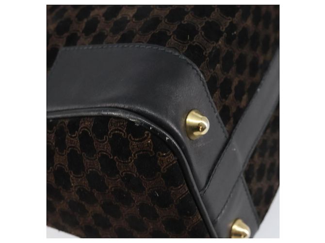 Céline Borsa a mano in tela Macadam CELINE in suede nero e oro Auth ep11623 D'oro - vista 16