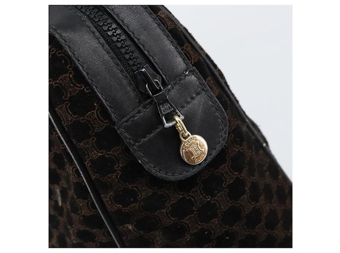 Céline Borsa a mano in tela Macadam CELINE in suede nero e oro Auth ep11623 D'oro - vista 18
