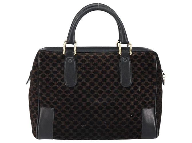 Céline Borsa a mano in tela Macadam CELINE in suede nero e oro Auth ep11623 D'oro - vista 2