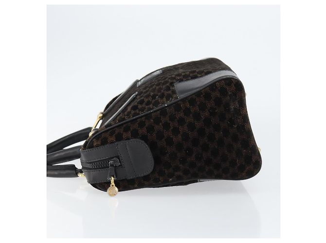 Céline Borsa a mano in tela Macadam CELINE in suede nero e oro Auth ep11623 D'oro - vista 4
