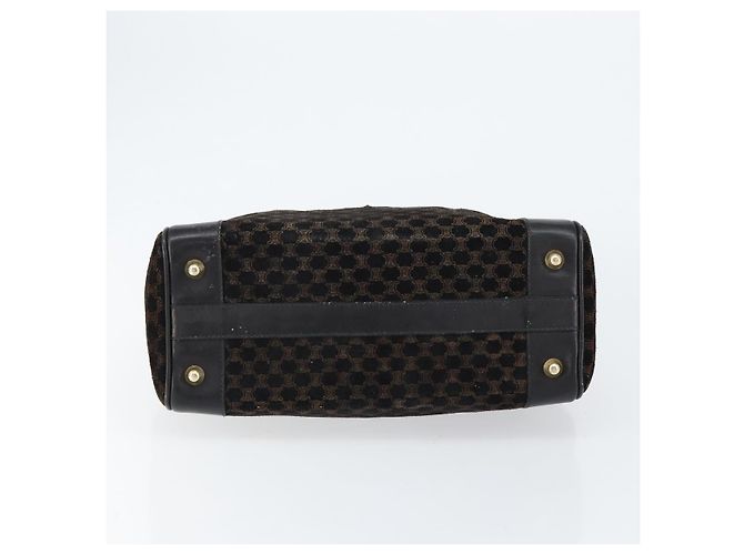 Céline Borsa a mano in tela Macadam CELINE in suede nero e oro Auth ep11623 D'oro - vista 5