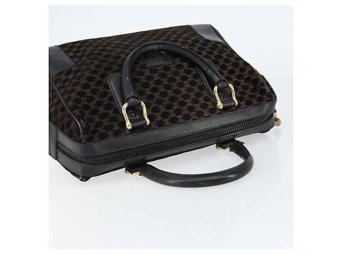 Céline Borsa a mano in tela Macadam CELINE in suede nero e oro Auth ep11623 D'oro - vista 6