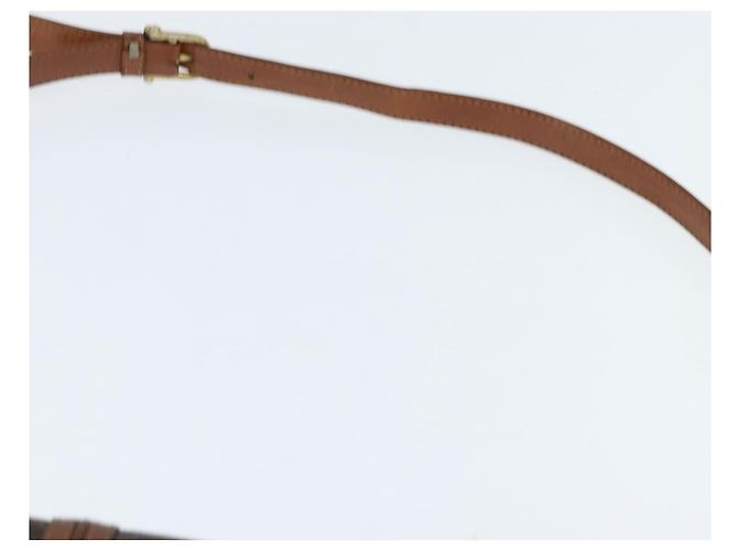 Céline Borsa a Spalla in Tela Macadam CELINE in Pelle PVC Marrone Oro Auth 148183 D'oro - vista 14