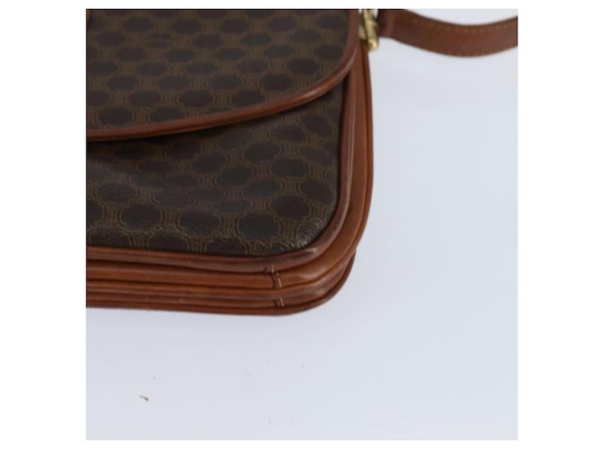 Céline Borsa a Spalla in Tela Macadam CELINE in Pelle PVC Marrone Oro Auth 148183 D'oro - vista 15