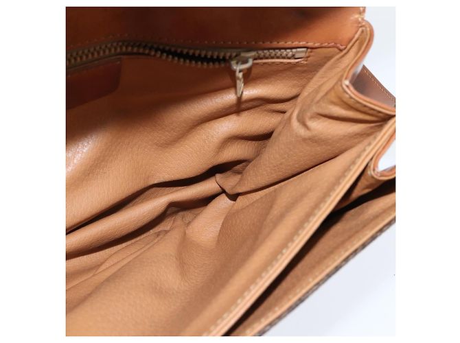 Céline Borsa a Spalla in Tela Macadam CELINE in Pelle PVC Marrone Oro Auth 148183 D'oro - vista 20