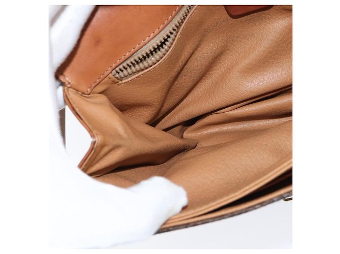Céline Borsa a Spalla in Tela Macadam CELINE in Pelle PVC Marrone Oro Auth 148183 D'oro - vista 21