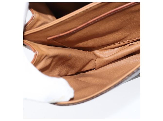 Céline Borsa a Spalla in Tela Macadam CELINE in Pelle PVC Marrone Oro Auth 148183 D'oro - vista 24