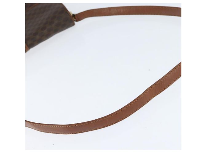 Céline Borsa a Spalla in Tela Macadam CELINE in Pelle PVC Marrone Oro Auth 148183 D'oro - vista 7