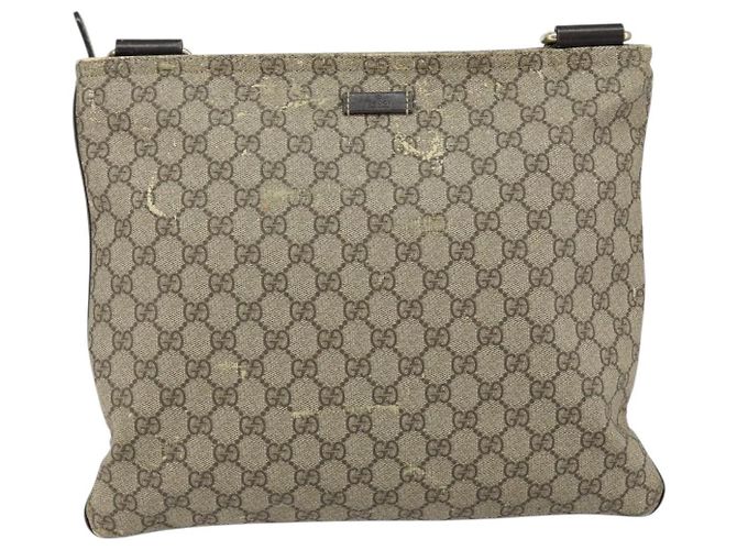 Gucci Borsa a Spalla GG Supreme PVC Beige Oro 201446 Auth 148419 D'oro - vista 13