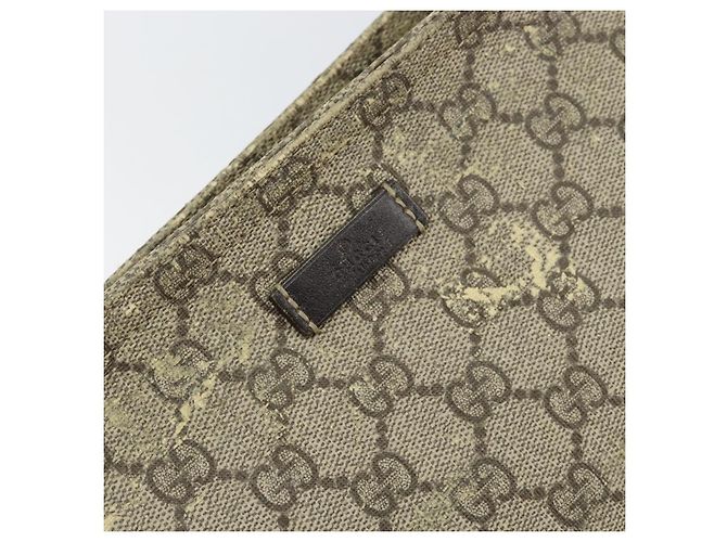 Gucci Borsa a Spalla GG Supreme PVC Beige Oro 201446 Auth 148419 D'oro - vista 18