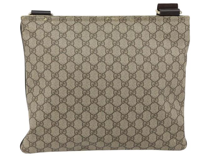 Gucci Borsa a Spalla GG Supreme PVC Beige Oro 201446 Auth 148419 D'oro - vista 2