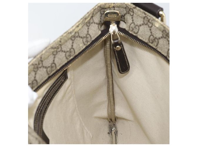Gucci Borsa a Spalla GG Supreme PVC Beige Oro 201446 Auth 148419 D'oro - vista 20