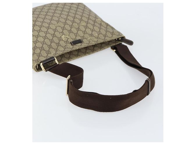Gucci Borsa a Spalla GG Supreme PVC Beige Oro 201446 Auth 148419 D'oro - vista 7