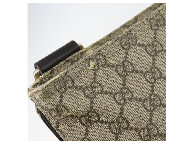 Gucci Borsa a Spalla GG Supreme PVC Beige Oro 201446 Auth 148419 D'oro - vista 9