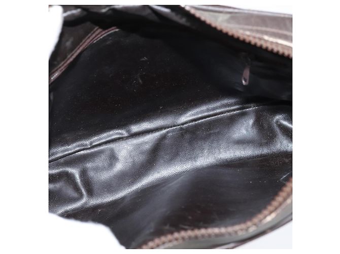 Céline Borsa a Spalla in Tela Macadam CELINE Suede Marrone Oro Auth 147778 D'oro - vista 11