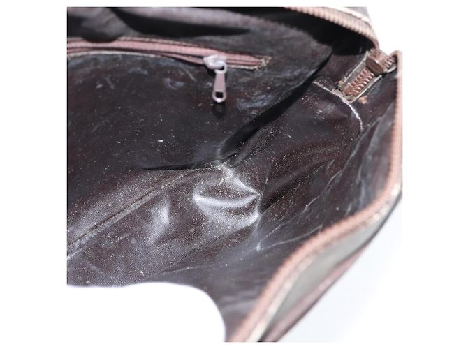Céline Borsa a Spalla in Tela Macadam CELINE Suede Marrone Oro Auth 147778 D'oro - vista 18