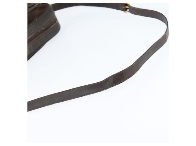 Céline Borsa a Spalla in Tela Macadam CELINE Suede Marrone Oro Auth 147778 D'oro - vista 7