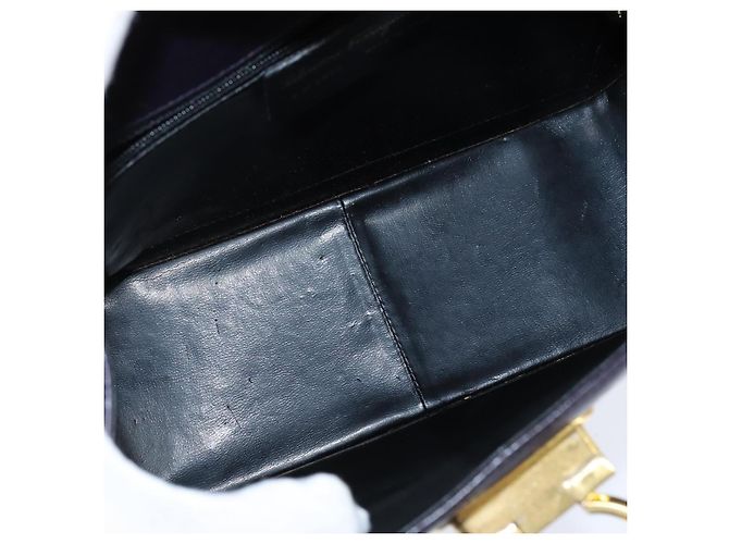 Borsa a Spalla Gancini in Pelle Salvatore Ferragamo Blu Navy Oro Auth 145622 D'oro - vista 10