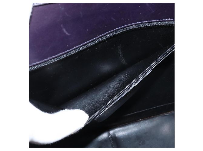 Borsa a Spalla Gancini in Pelle Salvatore Ferragamo Blu Navy Oro Auth 145622 D'oro - vista 11