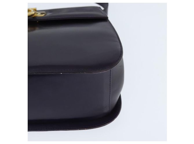 Borsa a Spalla Gancini in Pelle Salvatore Ferragamo Blu Navy Oro Auth 145622 D'oro - vista 15