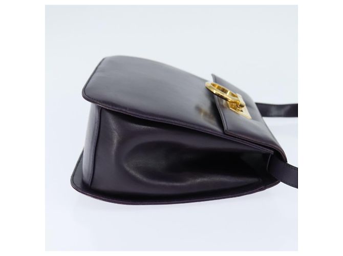 Borsa a Spalla Gancini in Pelle Salvatore Ferragamo Blu Navy Oro Auth 145622 D'oro - vista 4