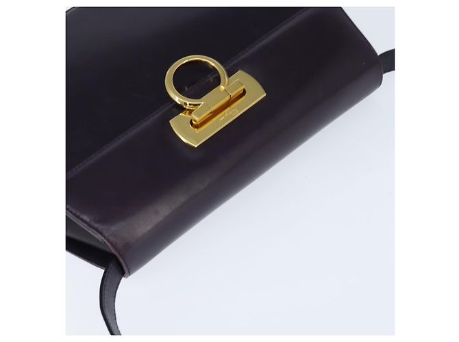 Borsa a Spalla Gancini in Pelle Salvatore Ferragamo Blu Navy Oro Auth 145622 D'oro - vista 6