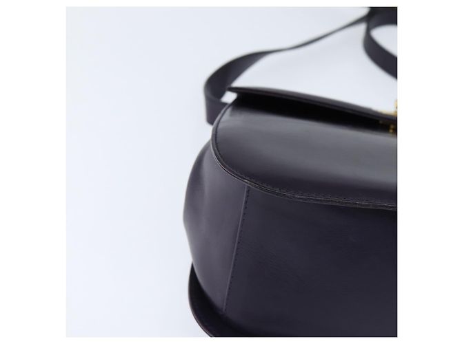 Borsa a Spalla Gancini in Pelle Salvatore Ferragamo Blu Navy Oro Auth 145622 D'oro - vista 8