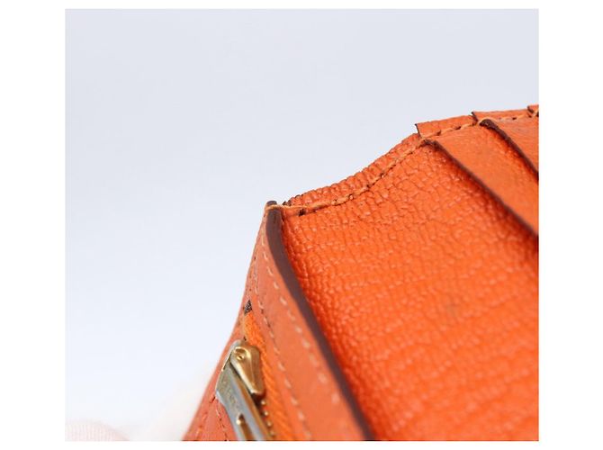 Hermès HERMES Portafoglio Soufflé in Pelle Arancione Auth 143412 - vista 10