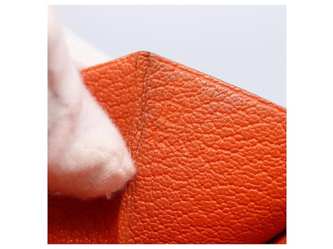 Hermès HERMES Portafoglio Soufflé in Pelle Arancione Auth 143412 - vista 12