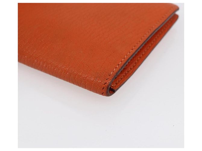 Hermès HERMES Portafoglio Soufflé in Pelle Arancione Auth 143412 - vista 15