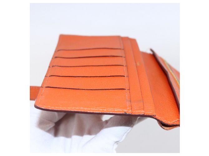 Hermès HERMES Portafoglio Soufflé in Pelle Arancione Auth 143412 - vista 18