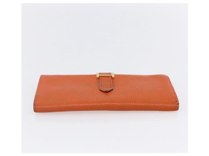 Hermès HERMES Portafoglio Soufflé in Pelle Arancione Auth 143412 - vista 6