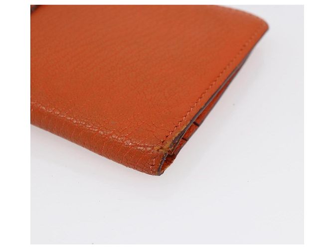 Hermès HERMES Portafoglio Soufflé in Pelle Arancione Auth 143412 - vista 7