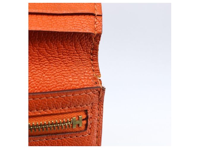 Hermès HERMES Portafoglio Soufflé in Pelle Arancione Auth 143412 - vista 9