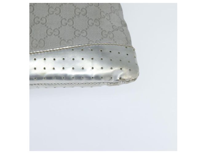 Borsa a Spalla GG Canvas Sherry Line Gucci Grigio Argento 145857 Auth 150515 Marrone - vista 15