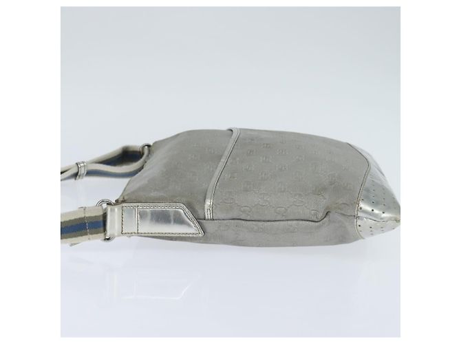Borsa a Spalla GG Canvas Sherry Line Gucci Grigio Argento 145857 Auth 150515 Marrone - vista 3