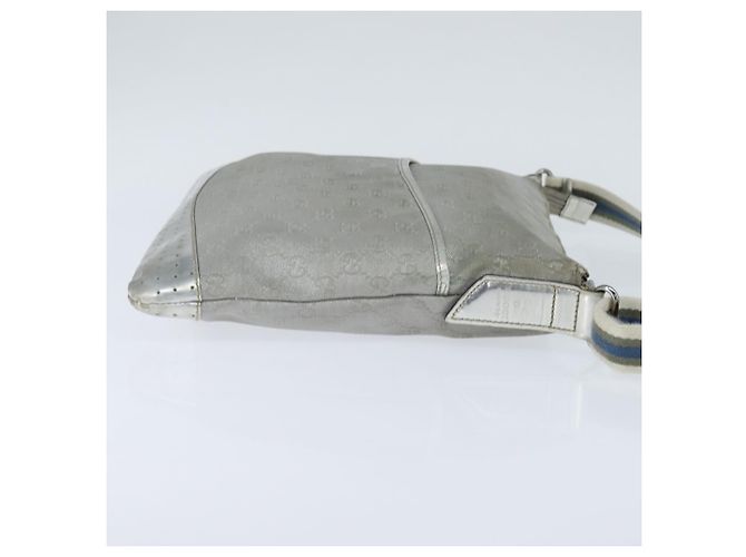 Borsa a Spalla GG Canvas Sherry Line Gucci Grigio Argento 145857 Auth 150515 Marrone - vista 4