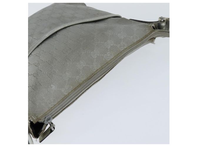Borsa a Spalla GG Canvas Sherry Line Gucci Grigio Argento 145857 Auth 150515 Marrone - vista 6