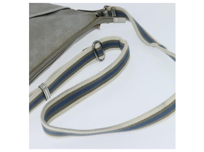 Borsa a Spalla GG Canvas Sherry Line Gucci Grigio Argento 145857 Auth 150515 Marrone - vista 7