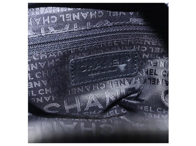CHANEL COCO Borsa a mano in cotone argento nero CC Auth 150550 - vista 17