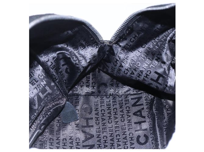 CHANEL COCO Borsa a mano in cotone argento nero CC Auth 150550 - vista 20