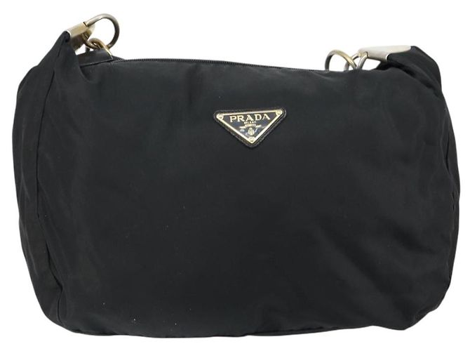 Borsa a Spalla PRADA in Nylon Pelle Nera Oro Auth bs30072 Nero D'oro - Ansicht 13